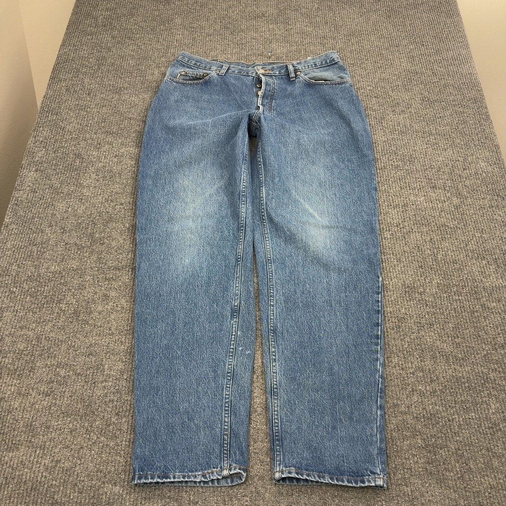 Vintage‎ Polo Country Ralph Lauren Jeans Mens 38 Blue Cotton Button Fly Straight
